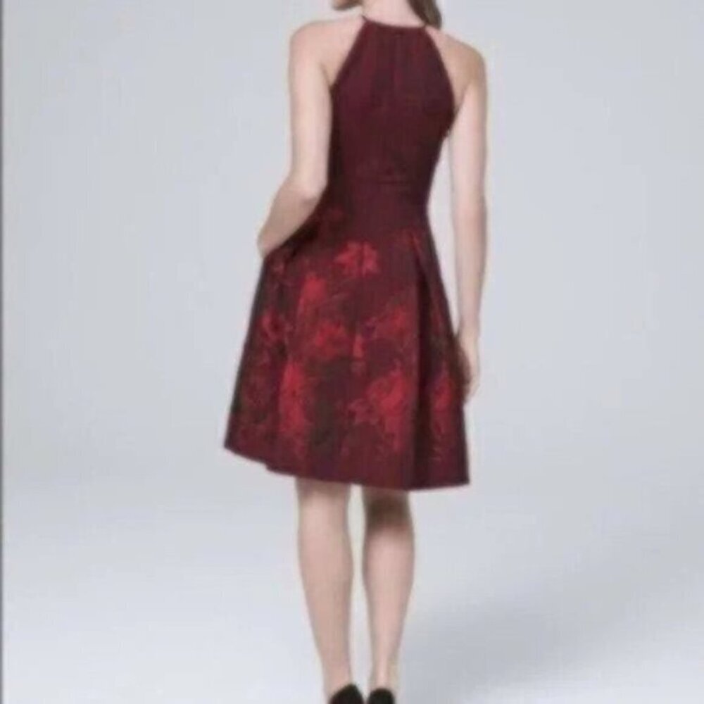 NWOT White House Black Market Floral-Jacquard Fit-And-Flare Dress - Picture 3 of 5
